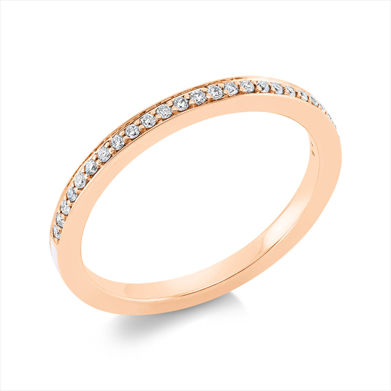 Ring mit Emaille aus 750/-18 Karat Rotgold mit 26 Diamanten 0