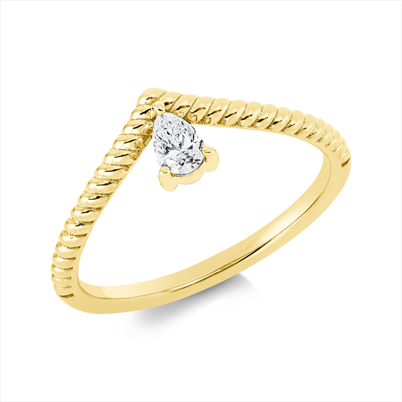 Ring aus 750/-18 Karat Gelbgold mit 1 Diamant 0