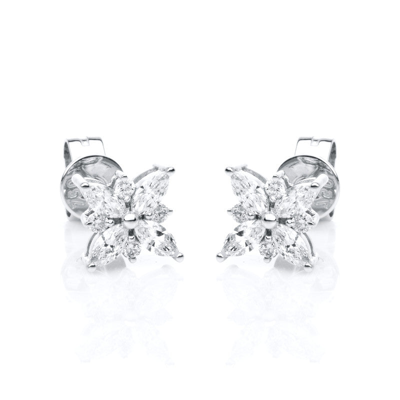 Ohrstecker aus 750/-18 Karat Weißgold mit 16 Diamanten 0