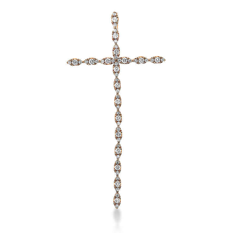 Anhänger aus 750/-18 Karat Rotgold mit 54 Diamanten 1