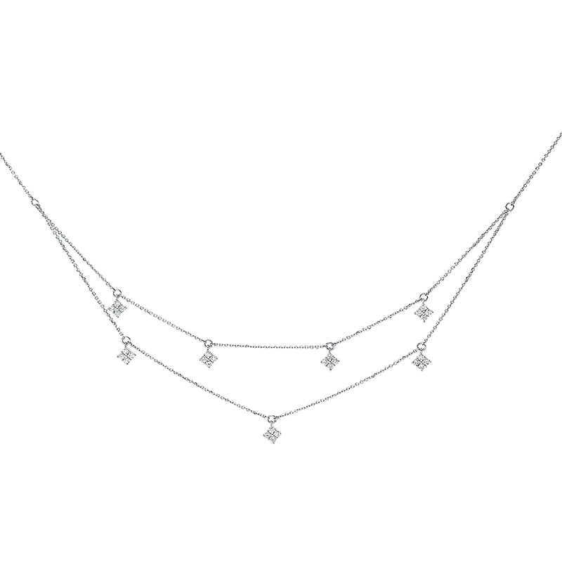 Collier aus 750/-18 Karat Weißgold mit 28 Diamanten 0