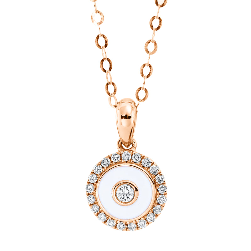 Collier    aus 750/-18 Karat Rotgold mit 22 Diamanten 0