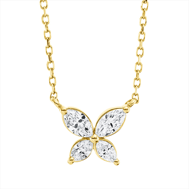 Collier    aus 750/-18 Karat Gelbgold mit 4 Diamanten 0