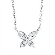 Collier    aus 750/-18 Karat Weißgold mit 4 Diamanten 0