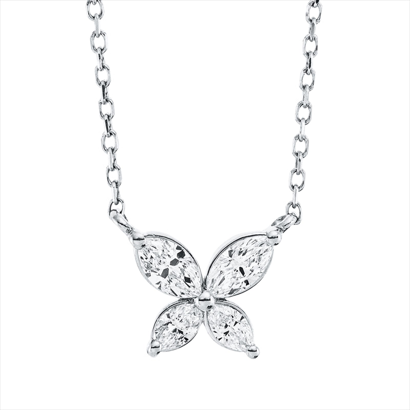 Collier    aus 750/-18 Karat Weißgold mit 4 Diamanten 0