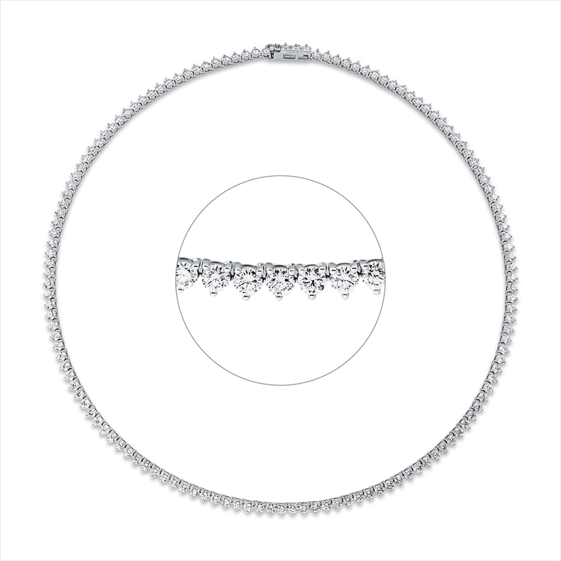 Collier aus 750/-18 Karat Weißgold mit 136 Diamanten 11