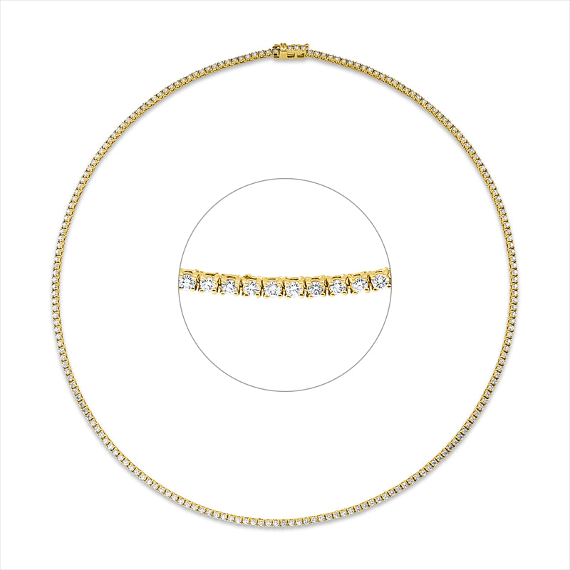 Collier aus 750/-18 Karat Gelbgold mit 204 Diamanten 2