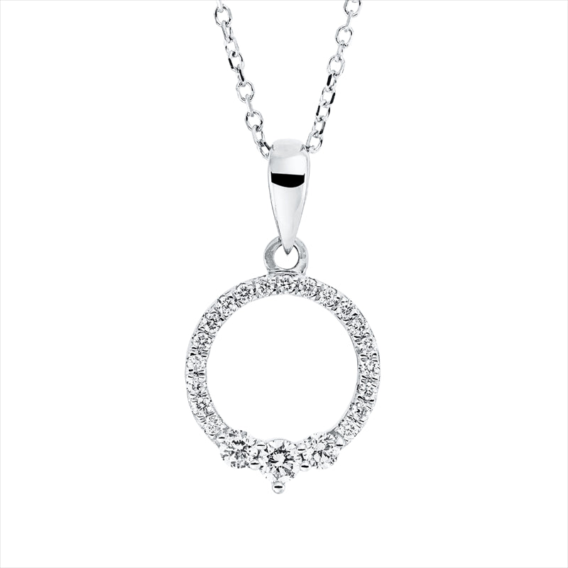Collier    aus 750/-18 Karat Weißgold mit 22 Diamanten 0