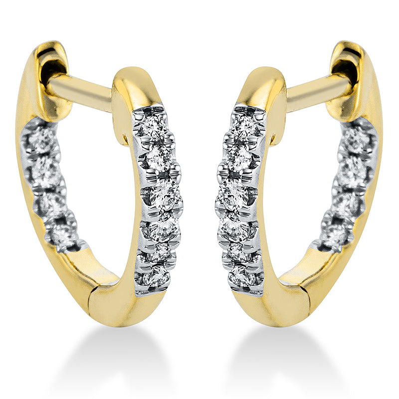 Creolen    aus 750/-18 Karat Gelbgold mit 20 Diamanten 0