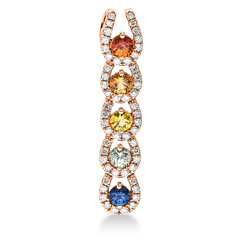 Anhänger mit Saphir aus 750/-18 Karat Rotgold mit 54 Diamanten 0
