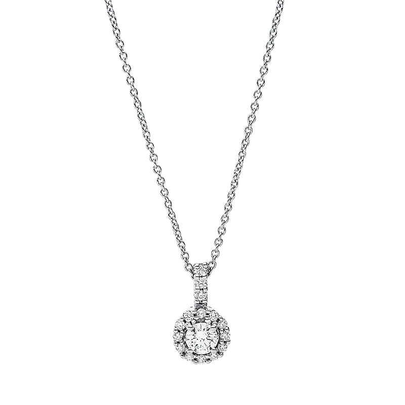 Collier    aus 750/-18 Karat Weißgold mit 16 Diamanten 0