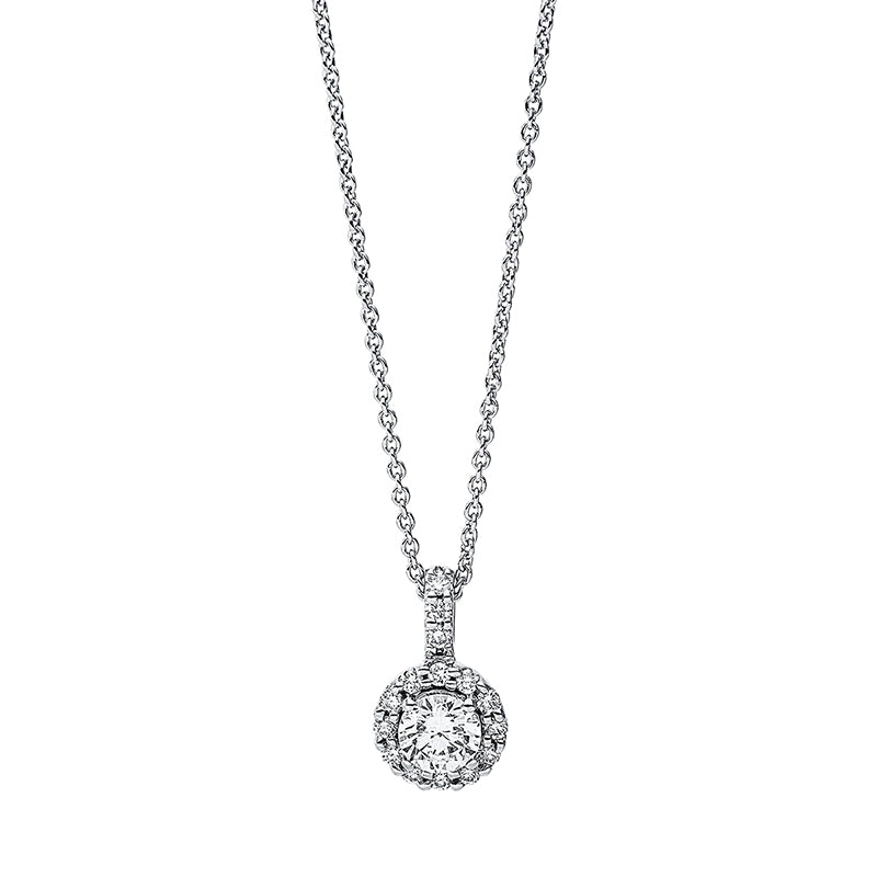 Collier    aus 750/-18 Karat Weißgold mit 16 Diamanten 0