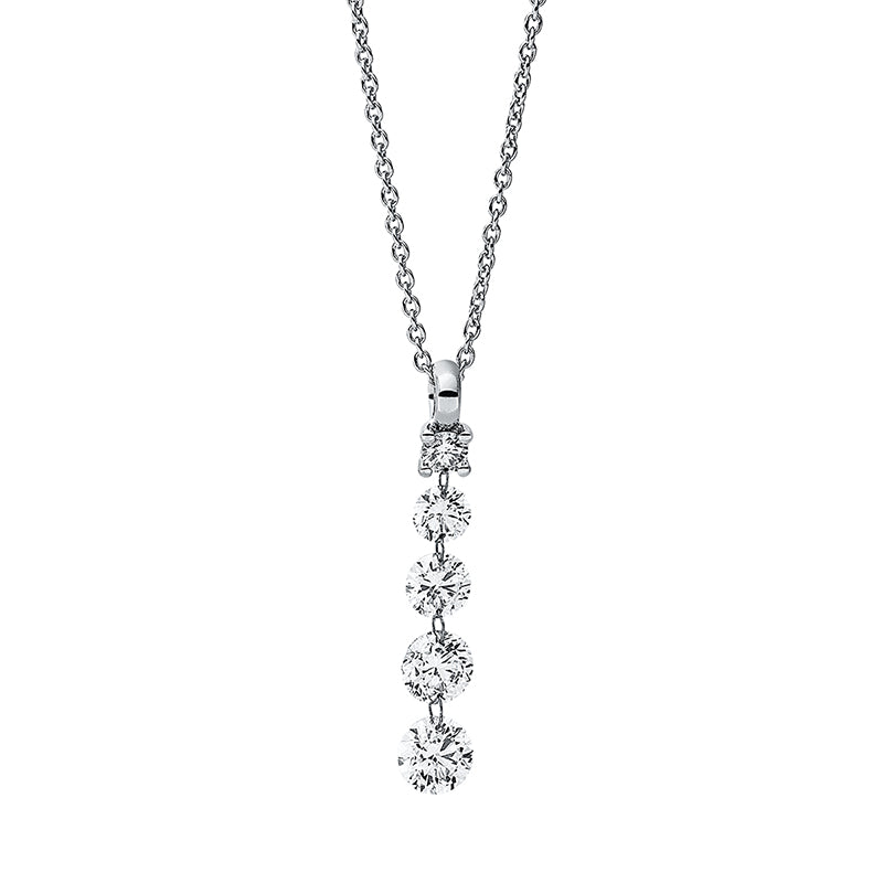 Collier    aus 750/-18 Karat Weißgold mit 5 Diamanten 0