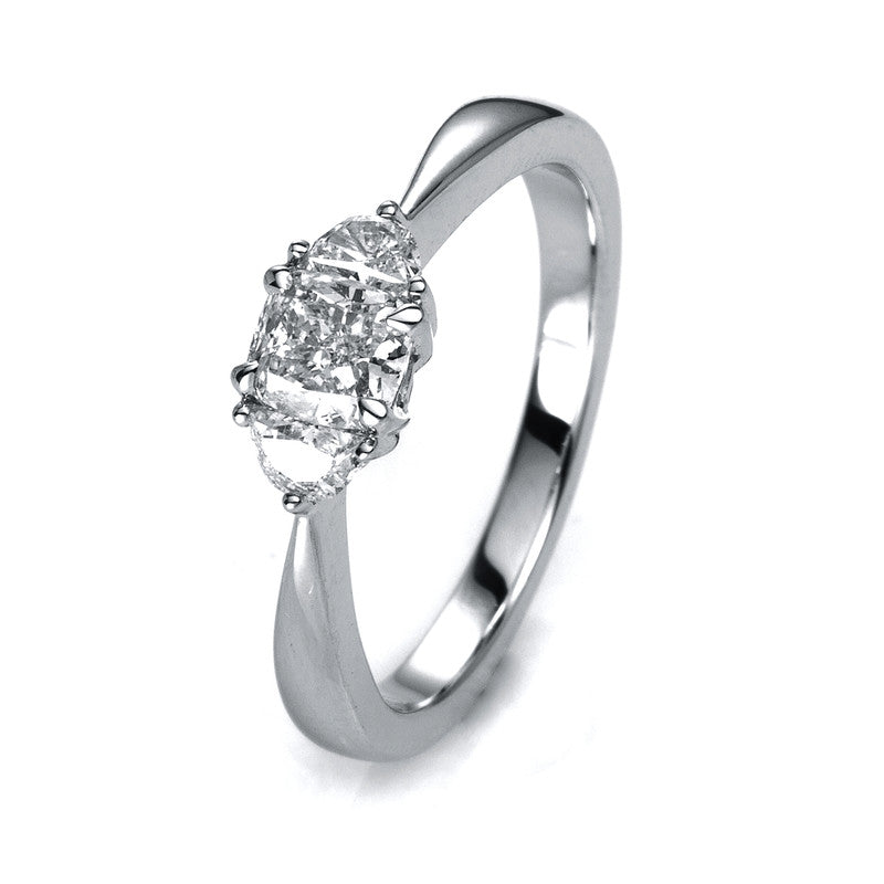 Ring    aus 750/-18 Karat Weißgold mit 3 Diamanten 0