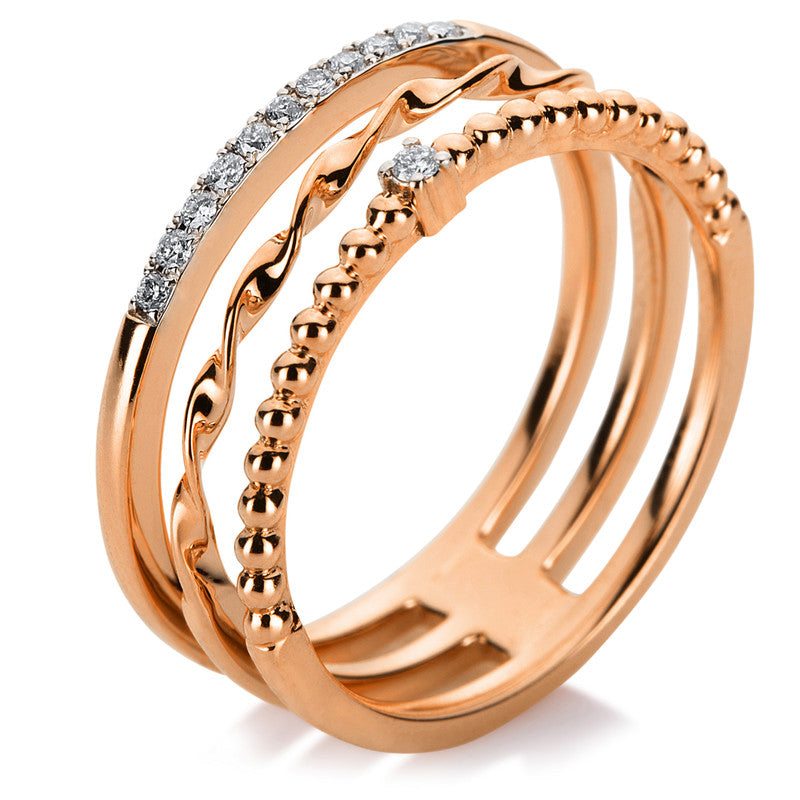 Ring    aus 750/-18 Karat Rotgold mit 12 Diamanten 0