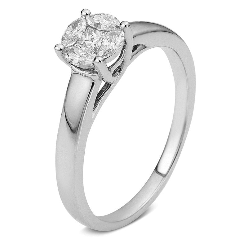 Ring    aus 750/-18 Karat Weißgold mit 5 Diamanten 0