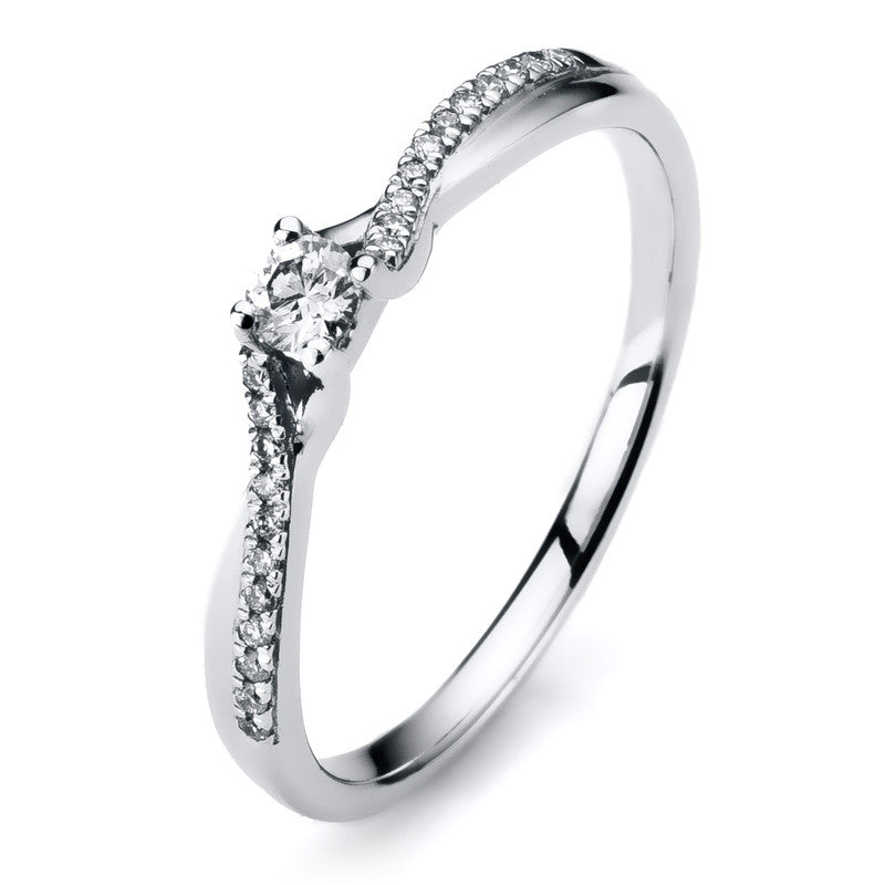 Ring    aus 585/-14 Karat Weißgold mit 23 Diamanten 0