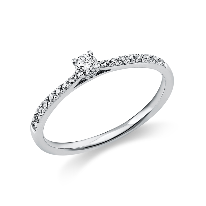 Ring    aus 585/-14 Karat Weißgold mit 19 Diamanten 0