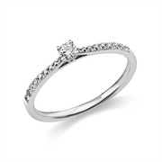 Ring    aus 585/-14 Karat Weißgold mit 19 Diamanten 0
