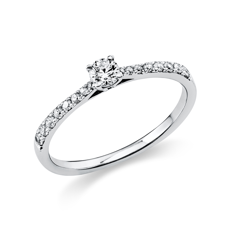 Ring    aus 585/-14 Karat Weißgold mit 17 Diamanten 0