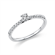 Ring    aus 585/-14 Karat Weißgold mit 17 Diamanten 0