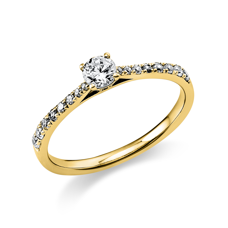 Ring    aus 585/-14 Karat Gelbgold mit 17 Diamanten 0