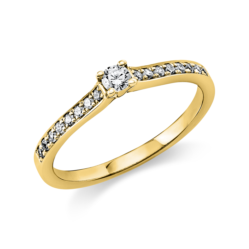 Ring    aus 585/-14 Karat Gelbgold mit 17 Diamanten 0