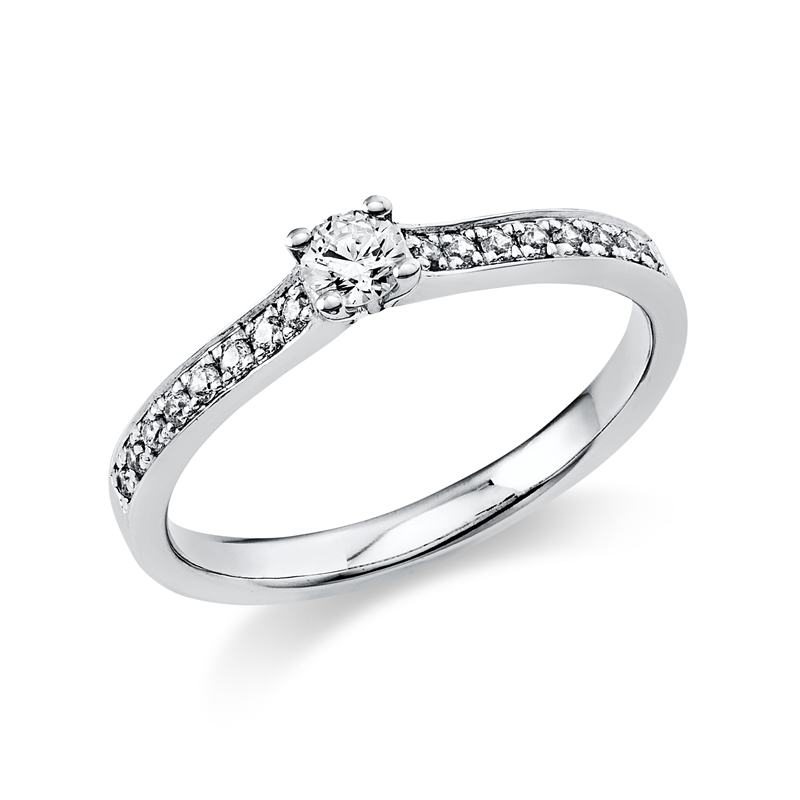 Ring    aus 585/-14 Karat Weißgold mit 17 Diamanten 0
