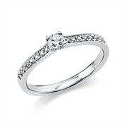 Ring    aus 585/-14 Karat Weißgold mit 17 Diamanten 0