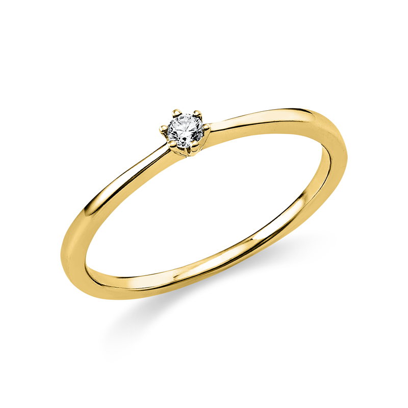 Ring    aus 585/-14 Karat Gelbgold mit 1 Diamant 0