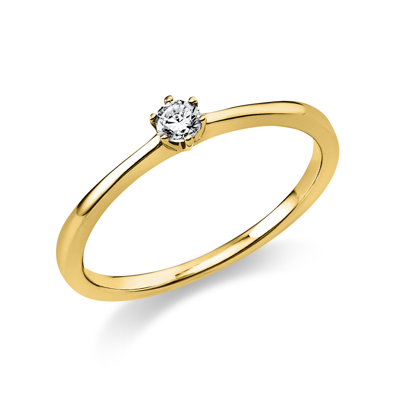 Ring    aus 585/-14 Karat Gelbgold mit 1 Diamant 0