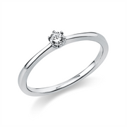 Ring    aus 585/-14 Karat Weißgold mit 1 Diamant 0