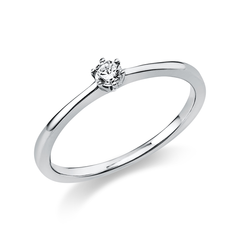 Ring    aus 585/-14 Karat Weißgold mit 1 Diamant 0