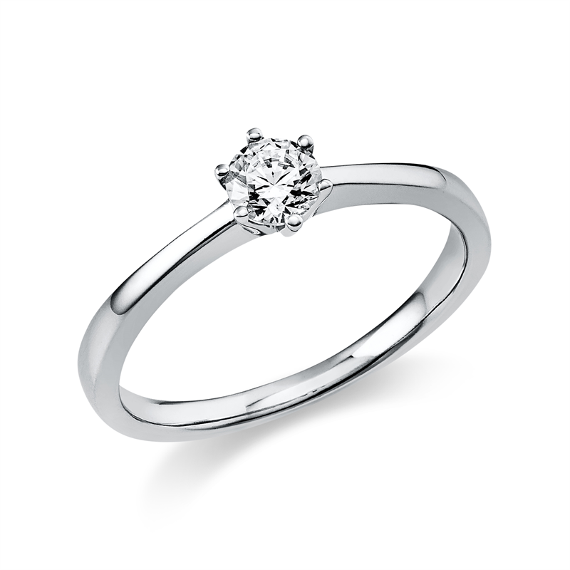 Ring    aus 585/-14 Karat Weißgold mit 1 Diamant 0