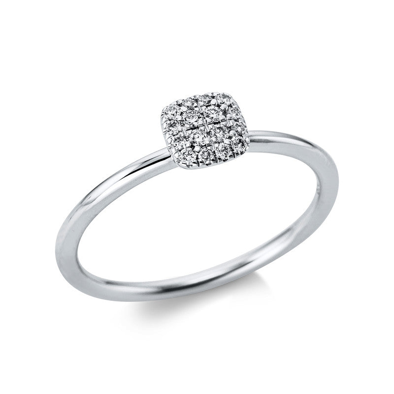 Ring    aus 585/-14 Karat Weißgold mit 16 Diamanten 0