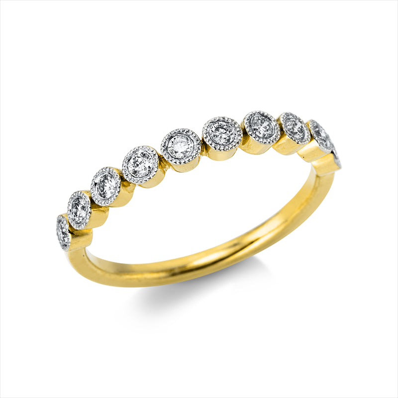 Ring    aus 750/-18 Karat Gelbgold mit 10 Diamanten 0