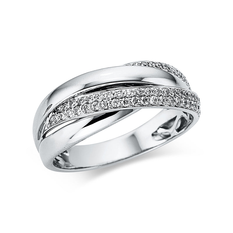 Ring    aus 750/-18 Karat Weißgold mit 68 Diamanten 0