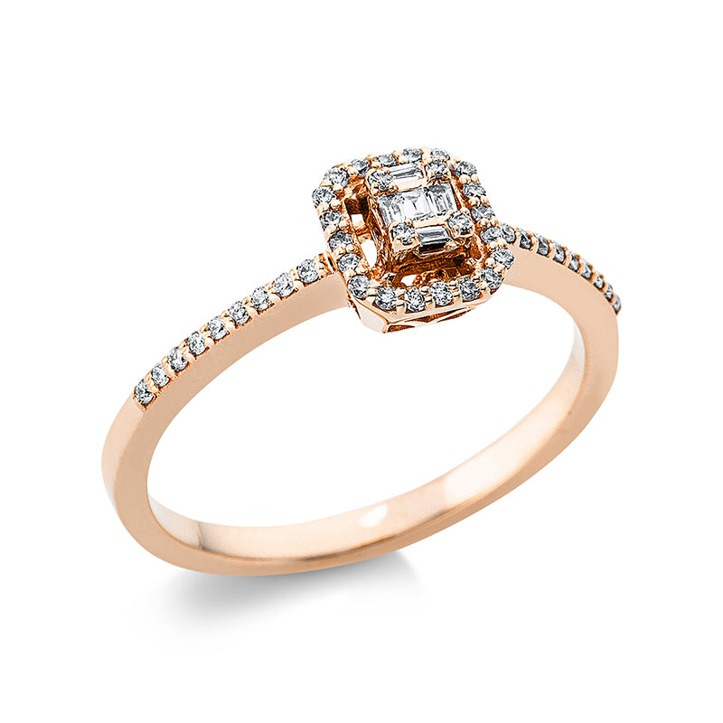 Ring    aus 750/-18 Karat Rotgold mit 48 Diamanten 0
