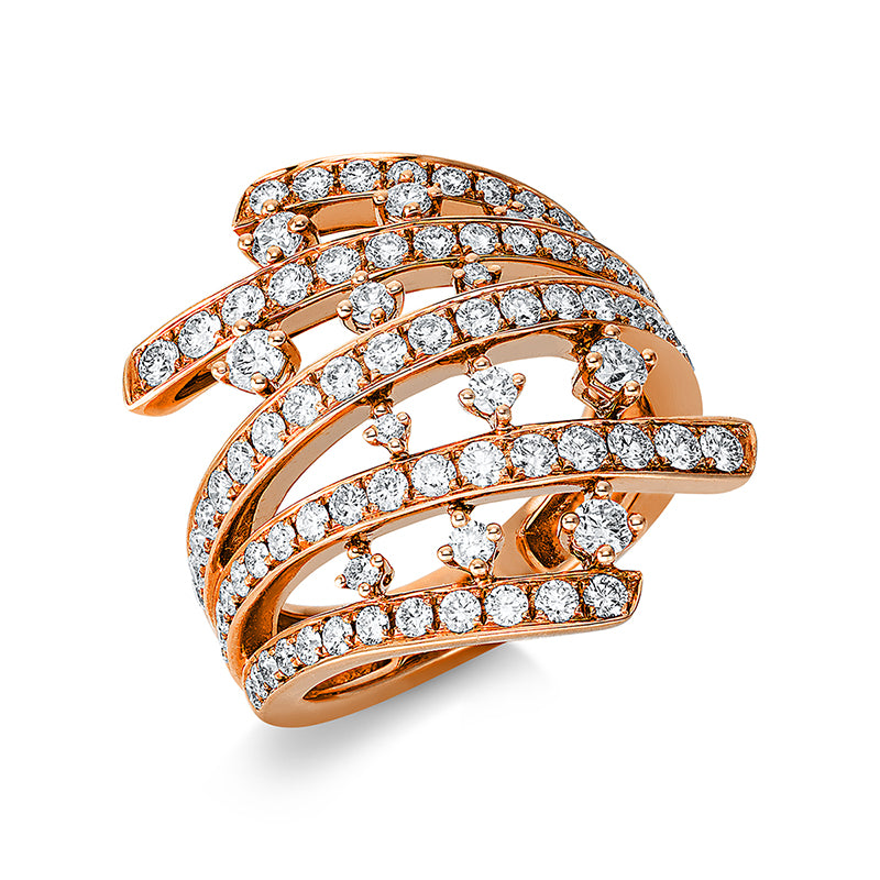 Ring    aus 750/-18 Karat Rotgold mit 91 Diamanten 2