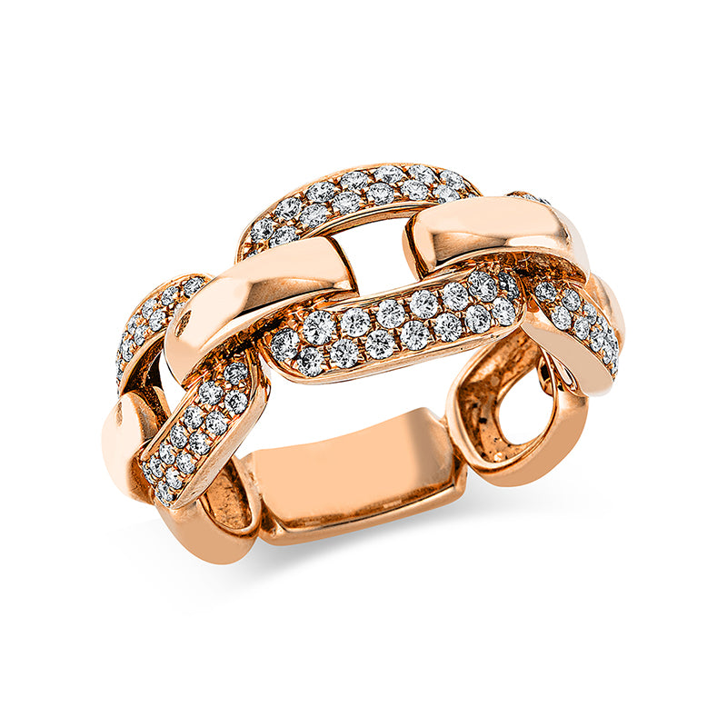 Ring    aus 750/-18 Karat Rotgold mit 90 Diamanten 0