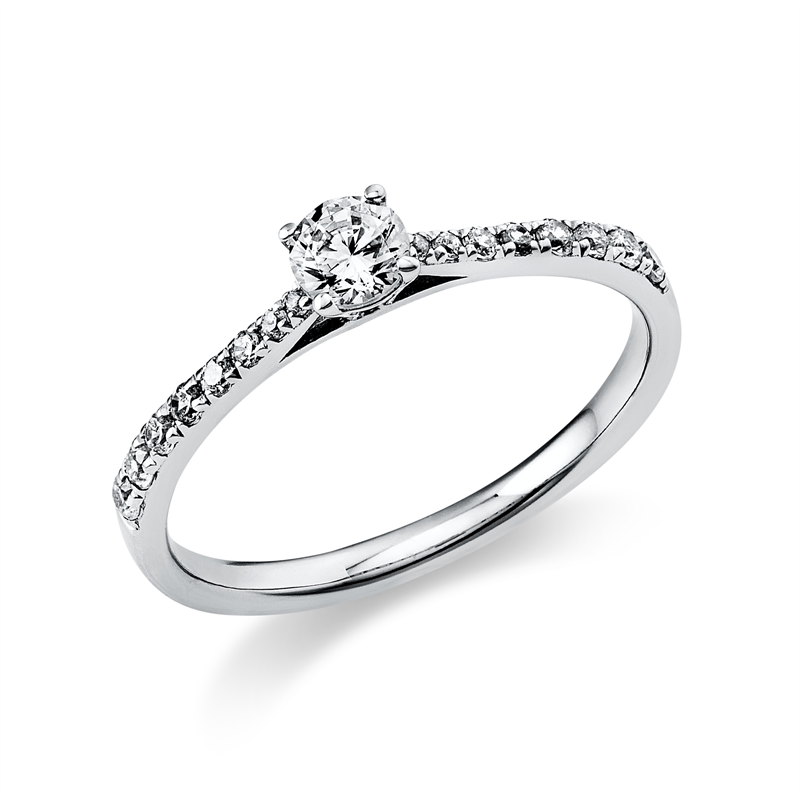 Ring    aus 585/-14 Karat Weißgold mit 17 Diamanten 0