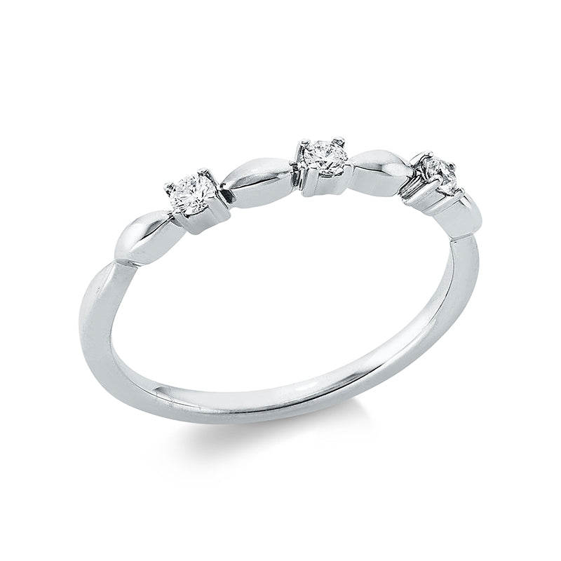 Ring    aus 750/-18 Karat Weißgold mit 3 Diamanten 0