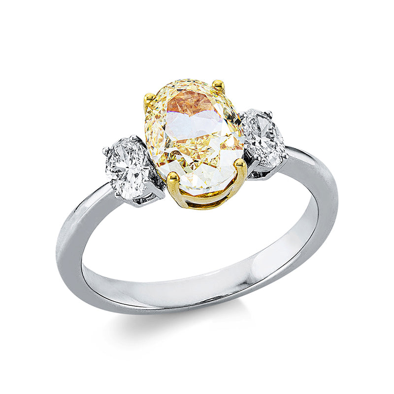 Ring    aus 750/-18 Karat Weißgold / Gelbgold mit 3 Diamanten 3