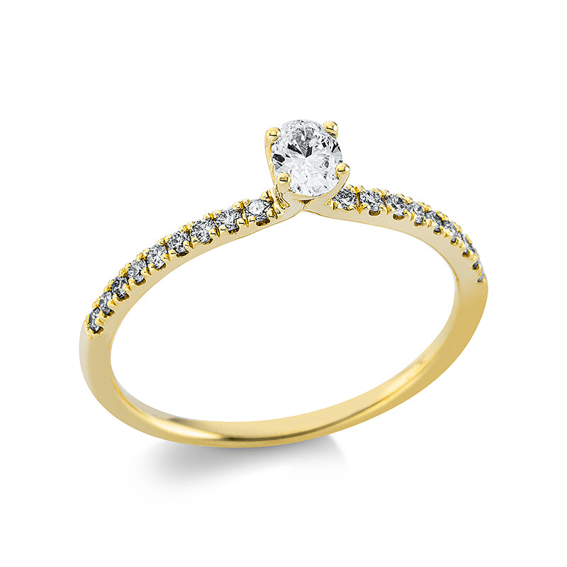 Ring    aus 750/-18 Karat Gelbgold mit 19 Diamanten 0
