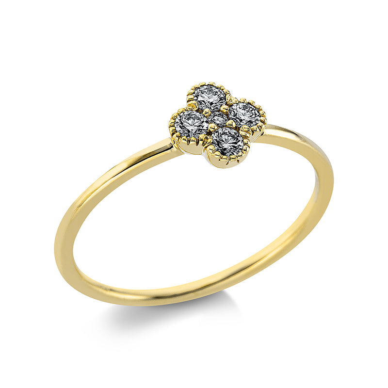Ring    aus 750/-18 Karat Gelbgold mit 5 Diamanten 0