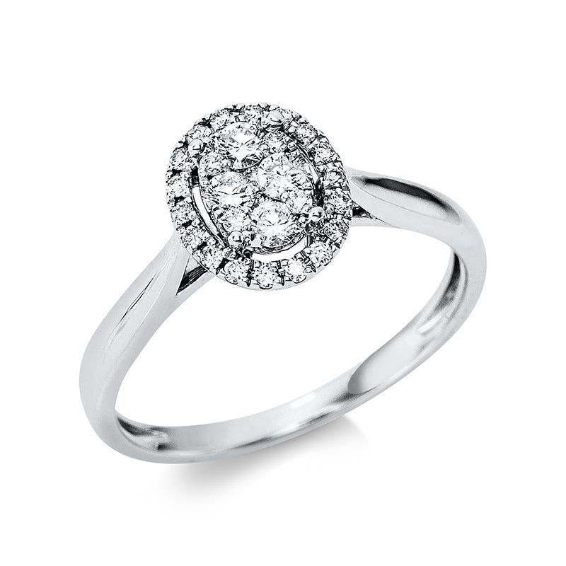 Ring    aus 750/-18 Karat Weißgold mit 28 Diamanten 0