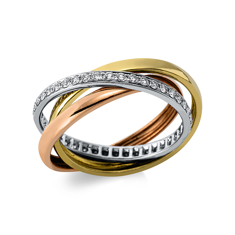 Ring    aus 750/-18 Karat Weißgold / Gelbgold / Rotgold mit 42 Diamanten 0