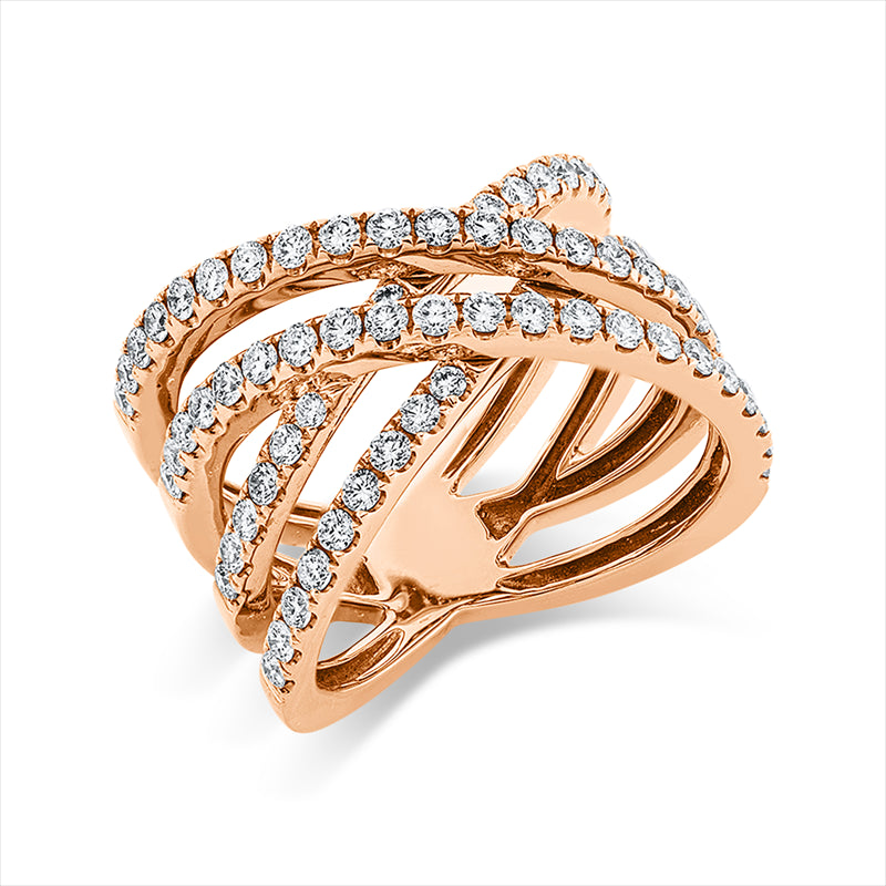 Ring    aus 750/-18 Karat Rotgold mit 74 Diamanten 1