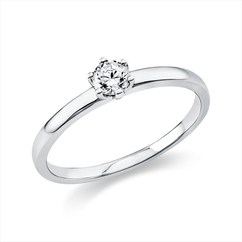 Ring    aus 585/-14 Karat Weißgold mit 1 Diamant 0