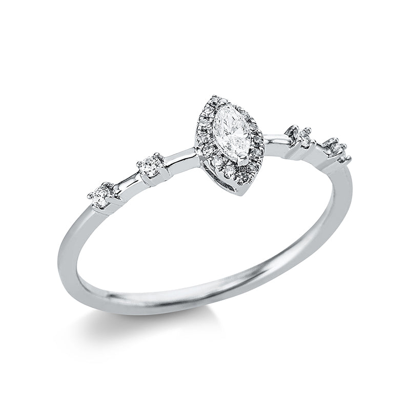 Ring    aus 750/-18 Karat Weißgold mit 19 Diamanten 0
